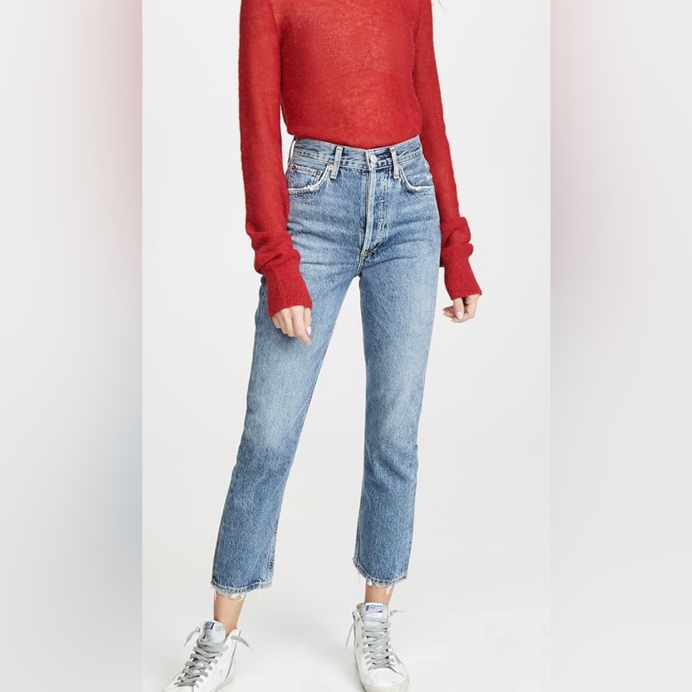 AGOLDE Riley High Rise Straight Crop Jeans in “Frequency” Wash - Size 30